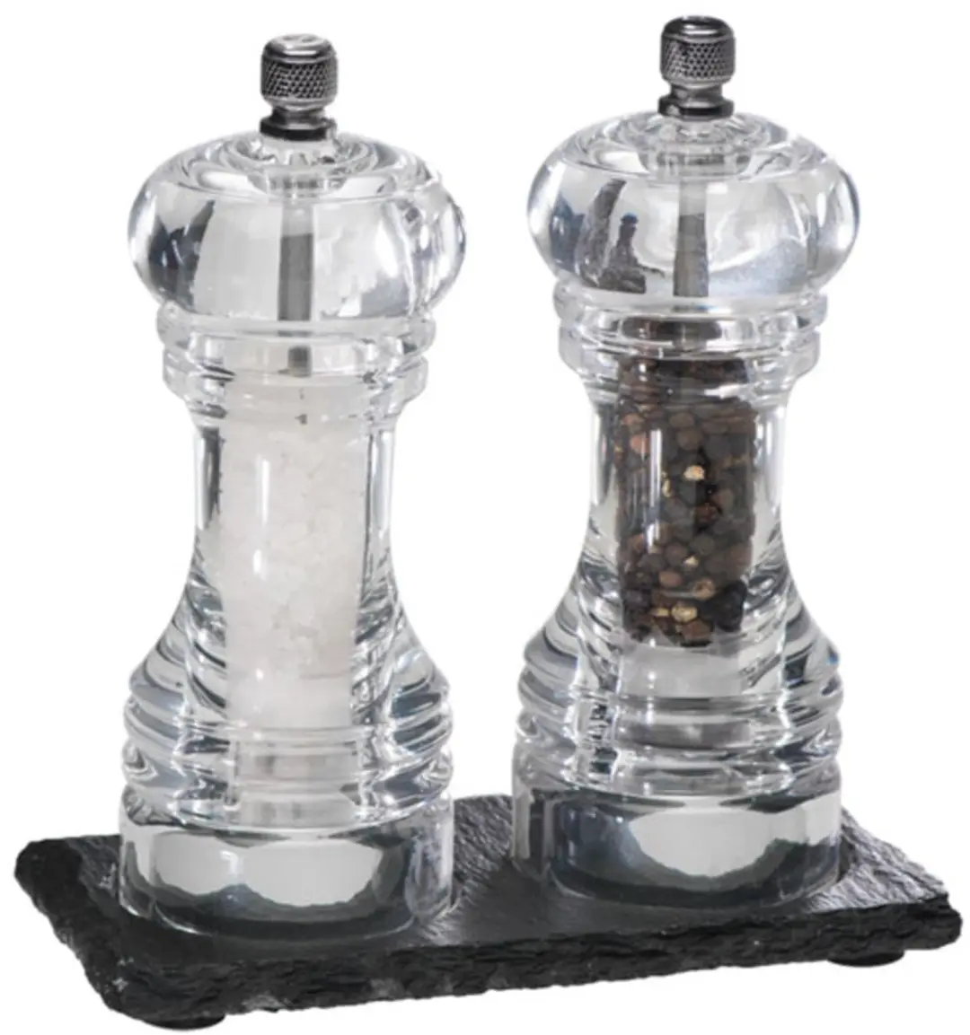 APS 971 Leisteen Serveerplateau 15x8cm - 2x Ø6cm - Zwart - afbeelding 6 van 6