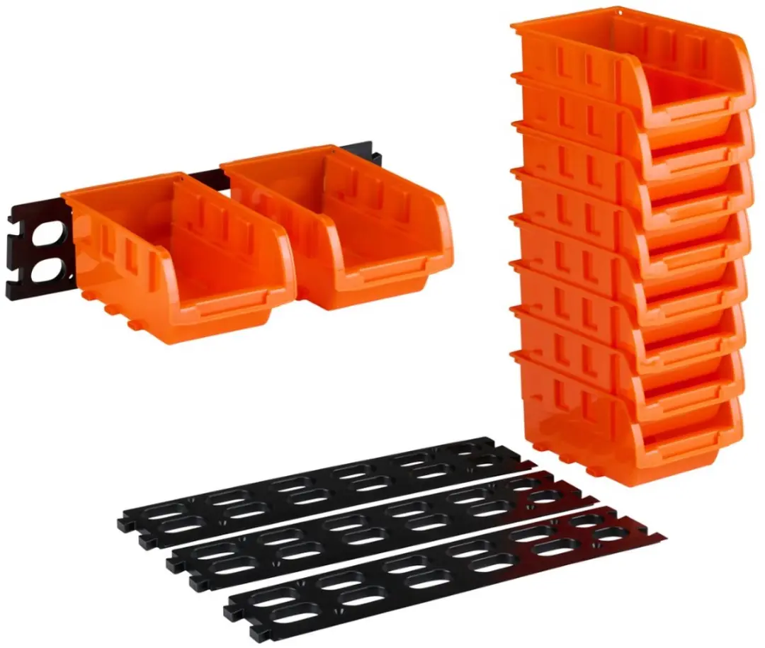 BLACK+DECKER Opbergbakjes 8 Stuks - 16x10cm - Oranje