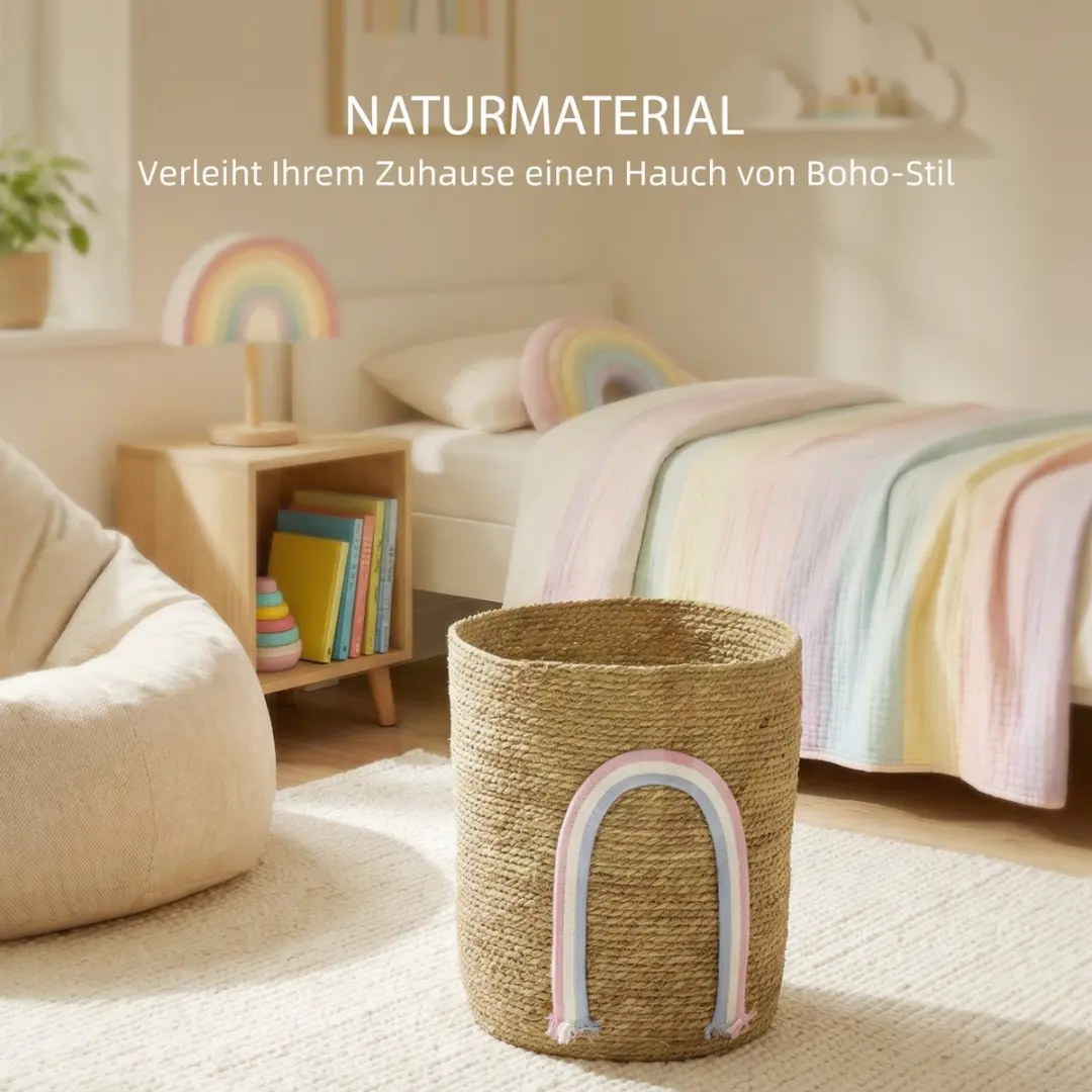 Homcom Opbergmand Zeegras Natuurlijk 30x30x35cm