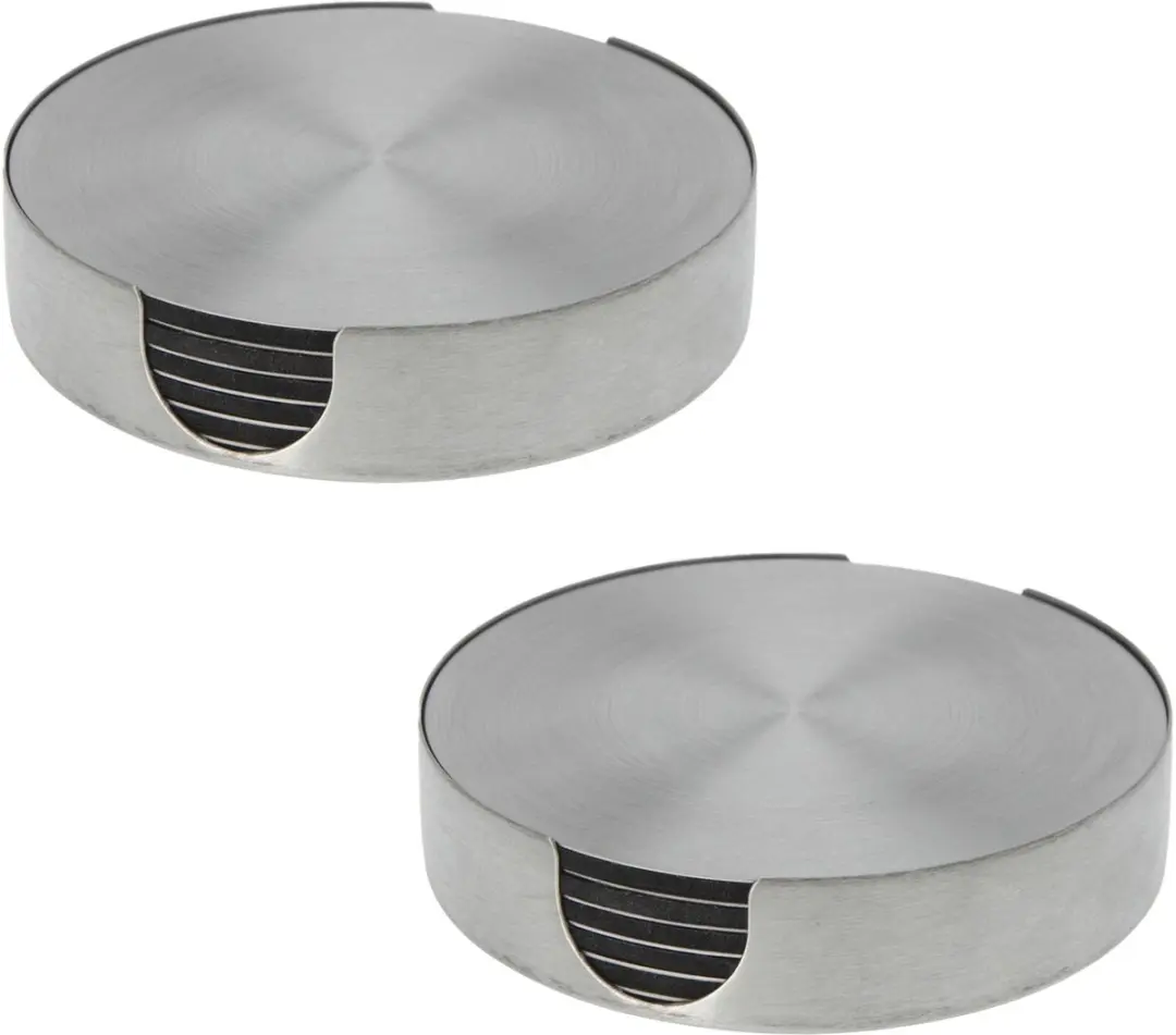 Bellatio Design Onderzetters 12 Stuks - Zilver - Ø10cm