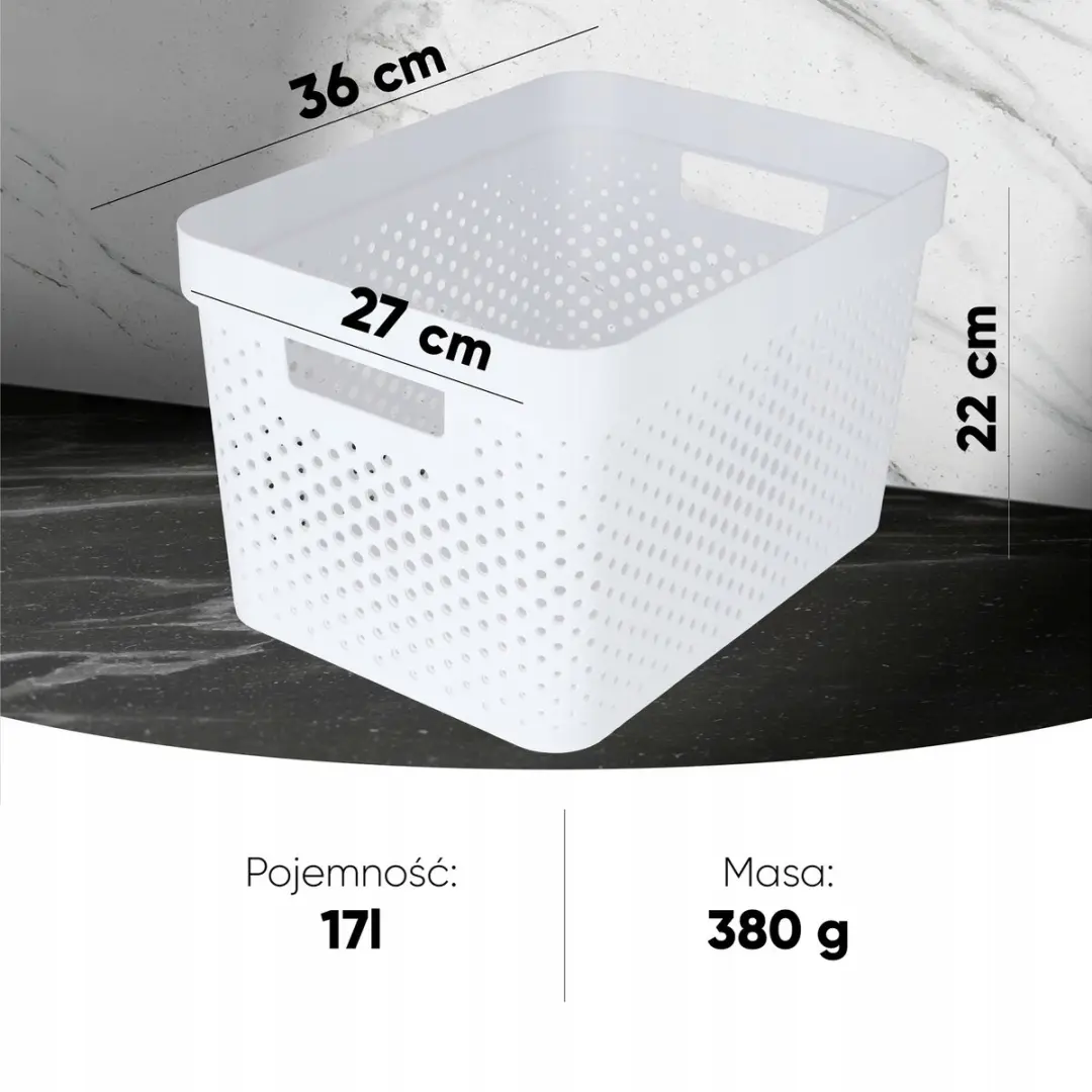 Curver Infinity Recycled Dots Opbergbox 17L - Wit - afbeelding 6 van 6