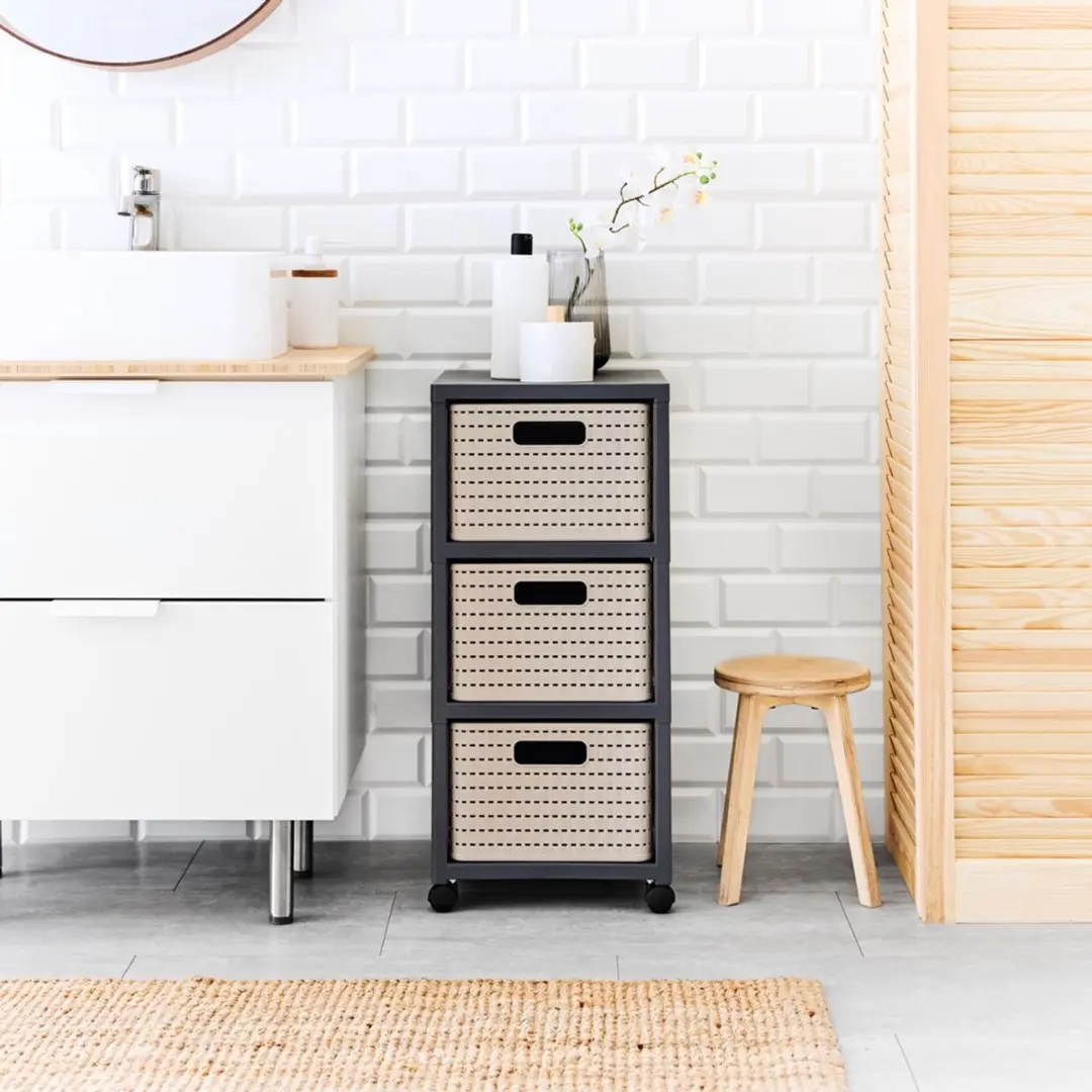 Rotho Country Ladenkast met 3 Manden - 86L - Wit