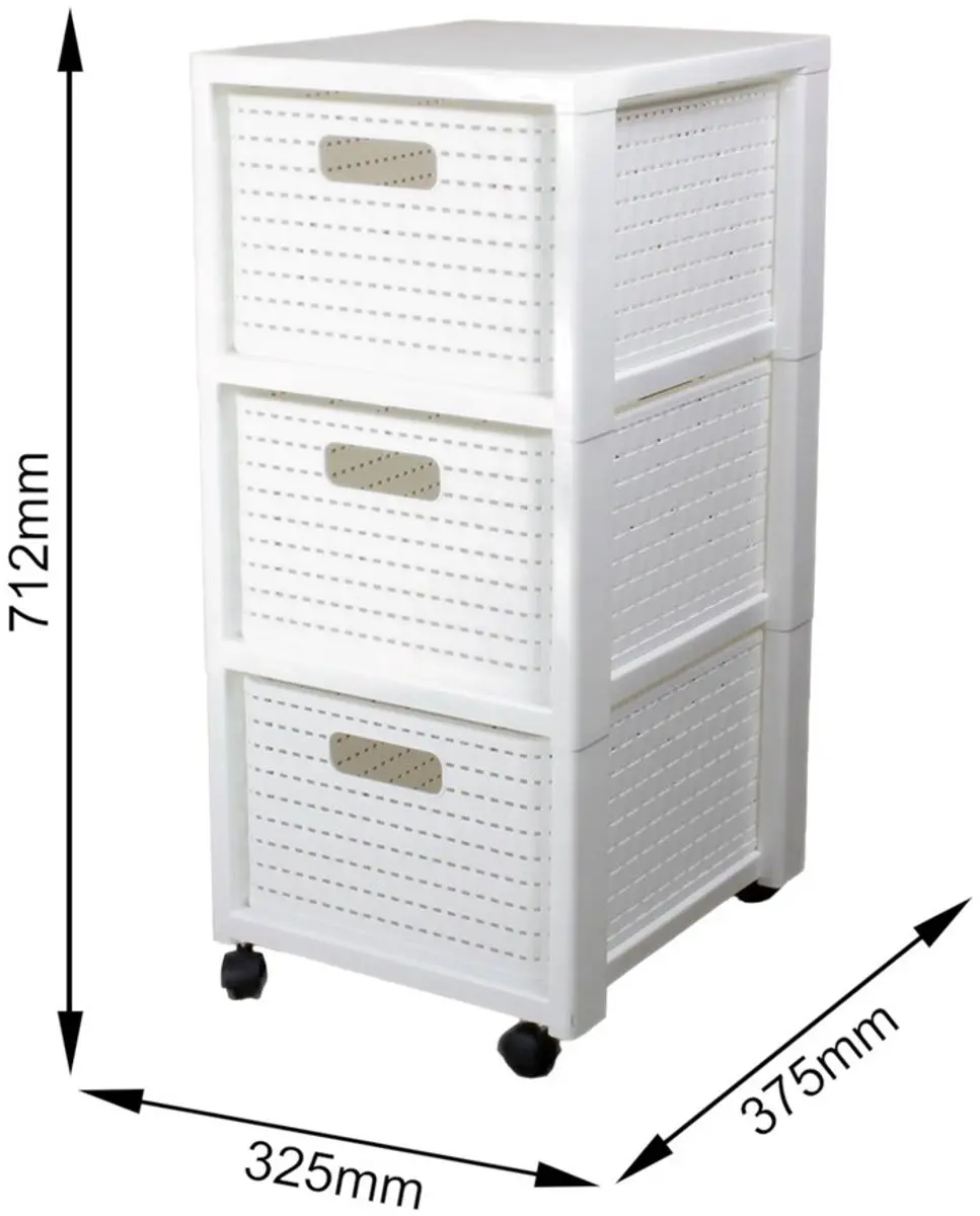 Rotho Country Ladenkast met 3 Manden - 86L - Wit - afbeelding 6 van 6