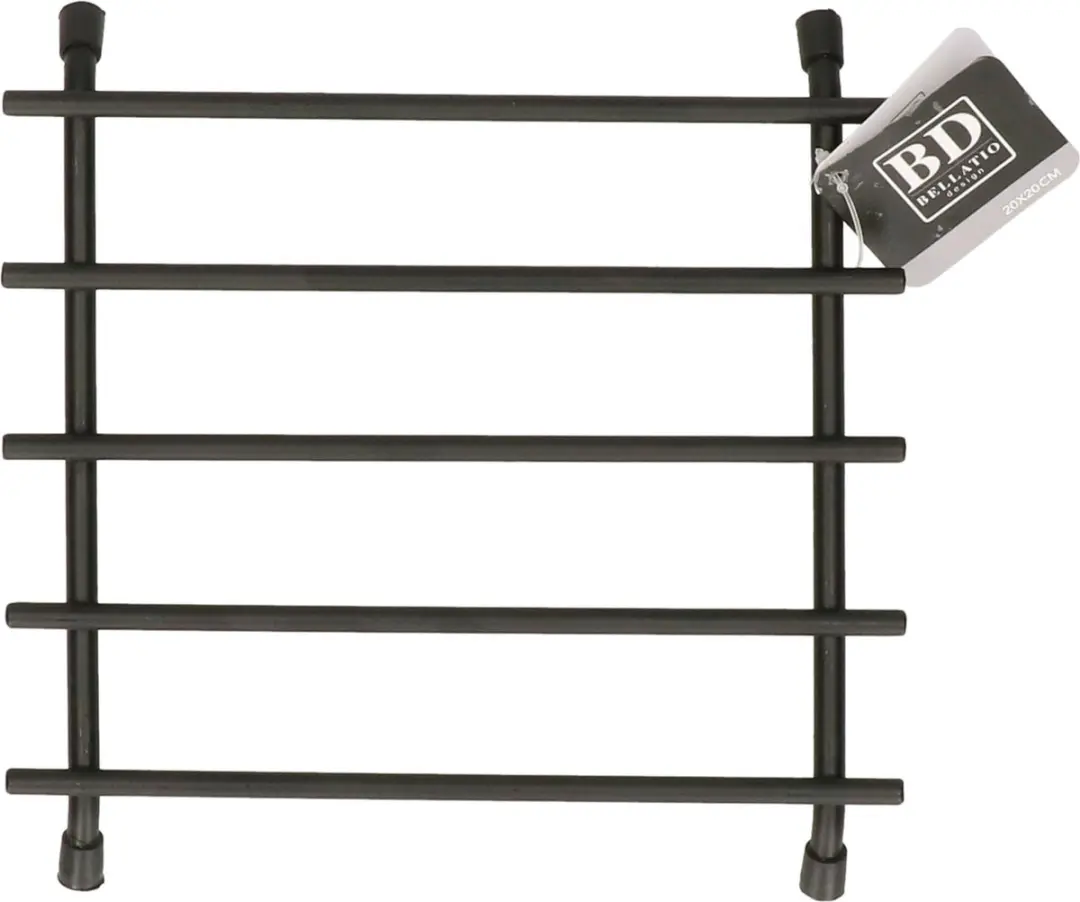 Bellatio Design Pannenonderzetter 20x20cm - 2 Stuks - Zwart