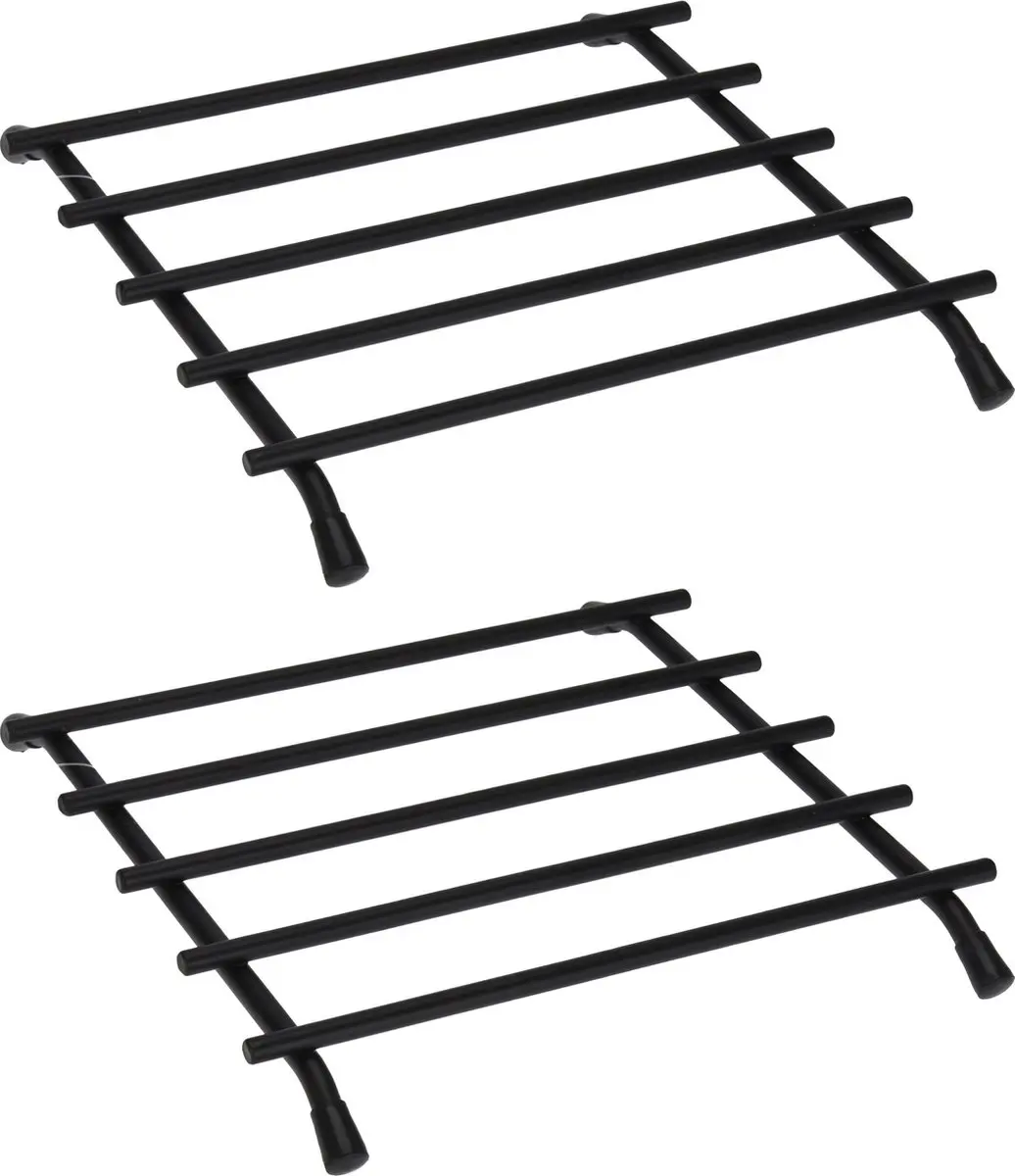 Bellatio Design Pannenonderzetter 20x20cm - 2 Stuks - Zwart