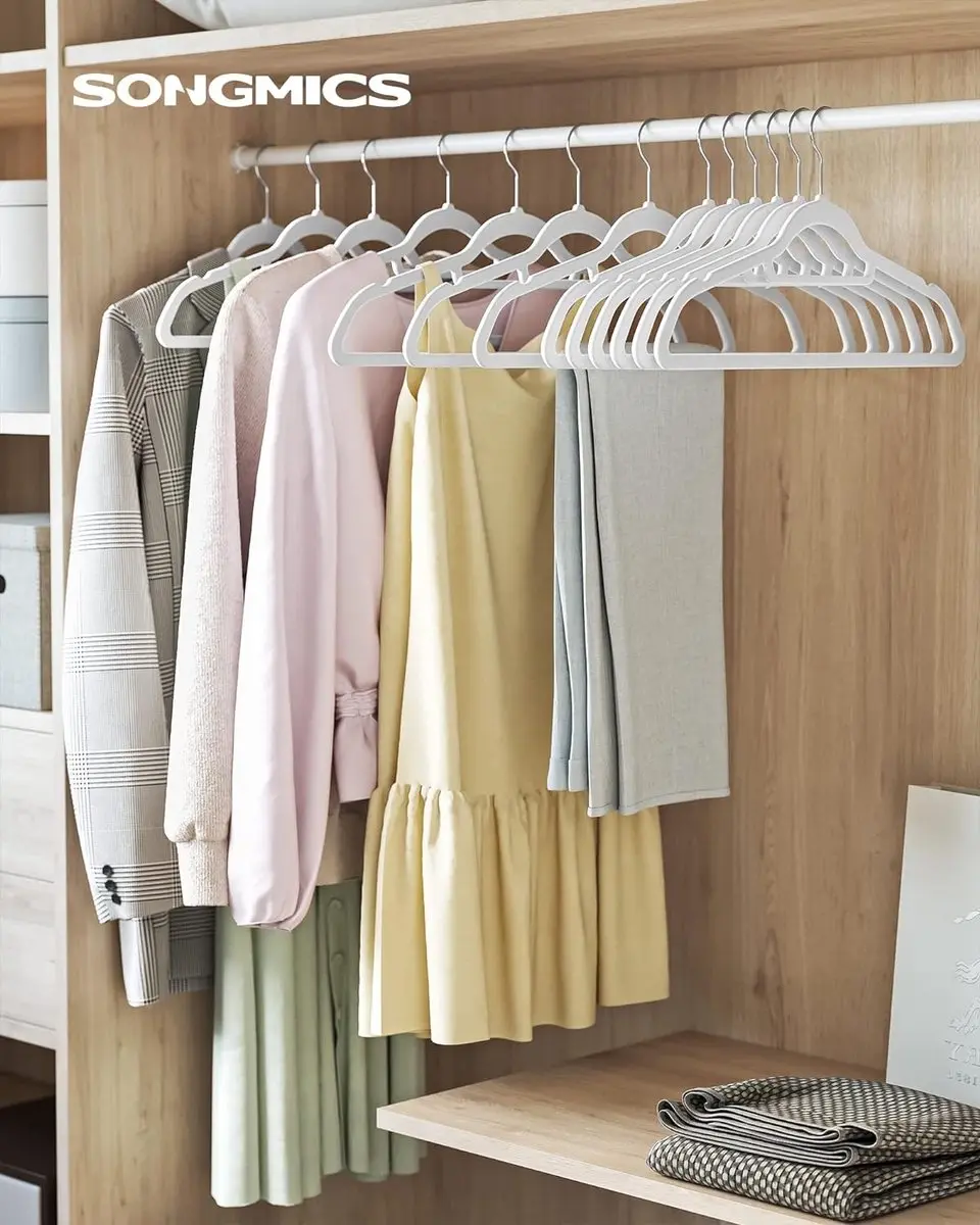 Songmics Kledinghanger Antislip Wit