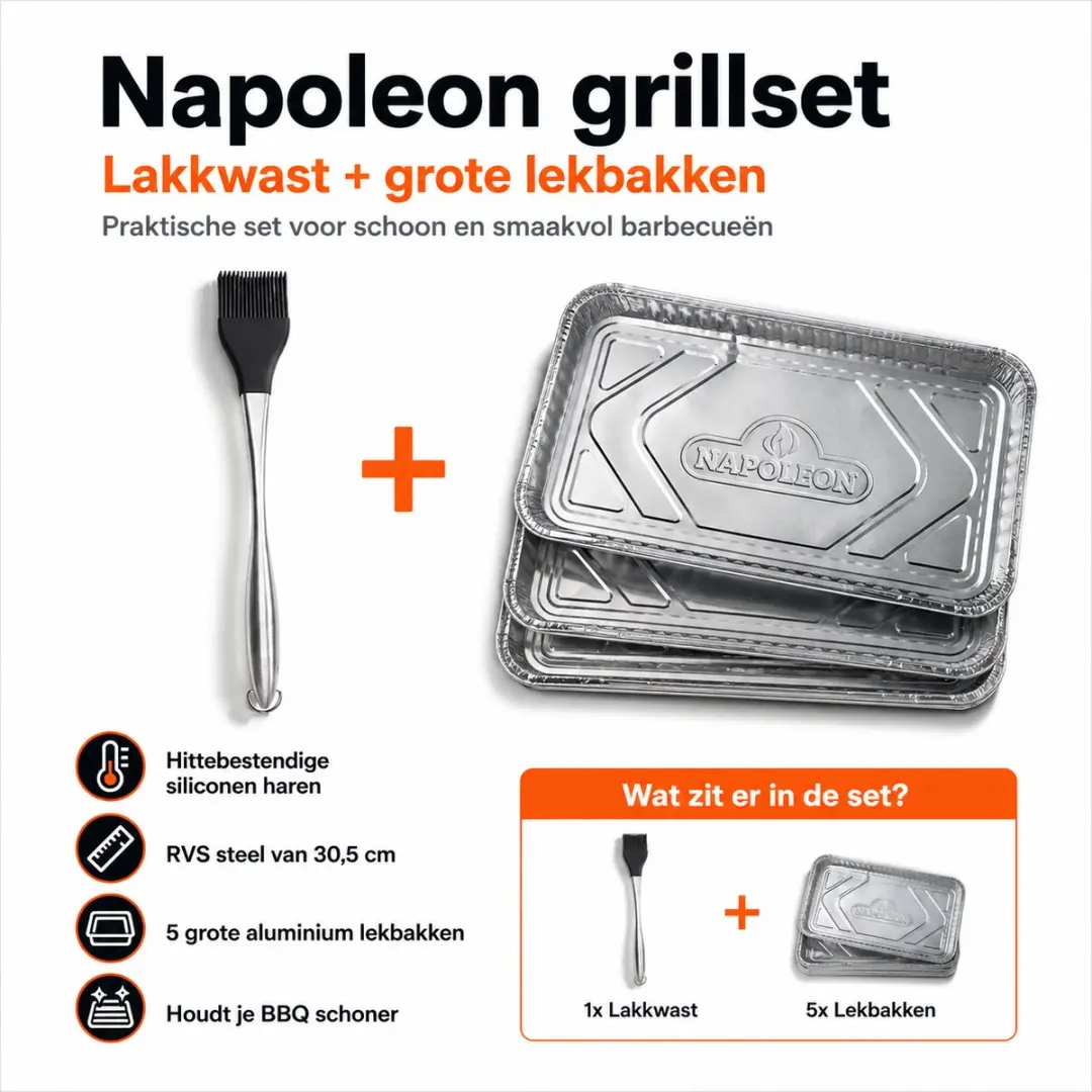 Napoleon Grillset Lakkwast - 6 Stuks - Grijs
