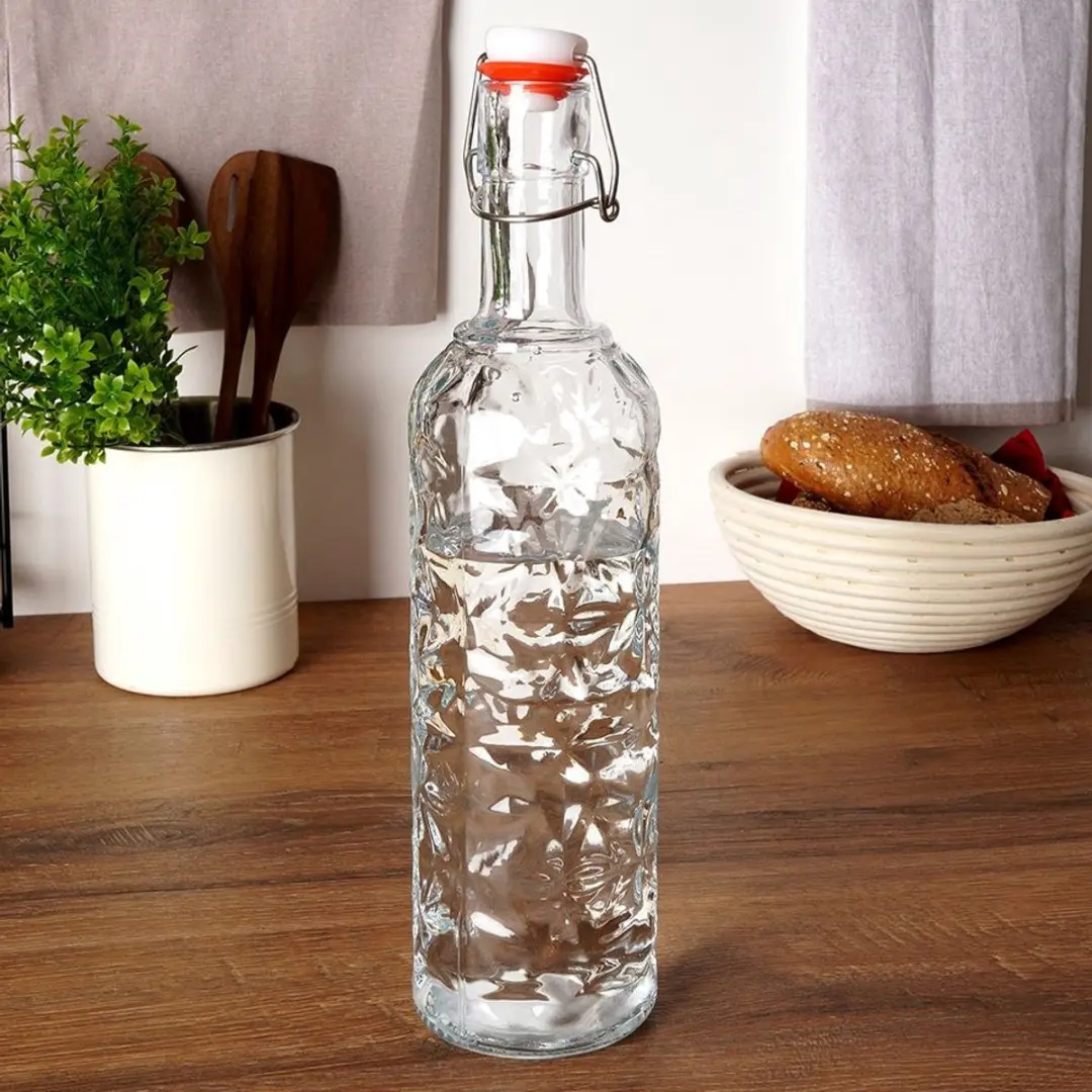 Orion Retro Glazen Fles 1,1L - Transparant