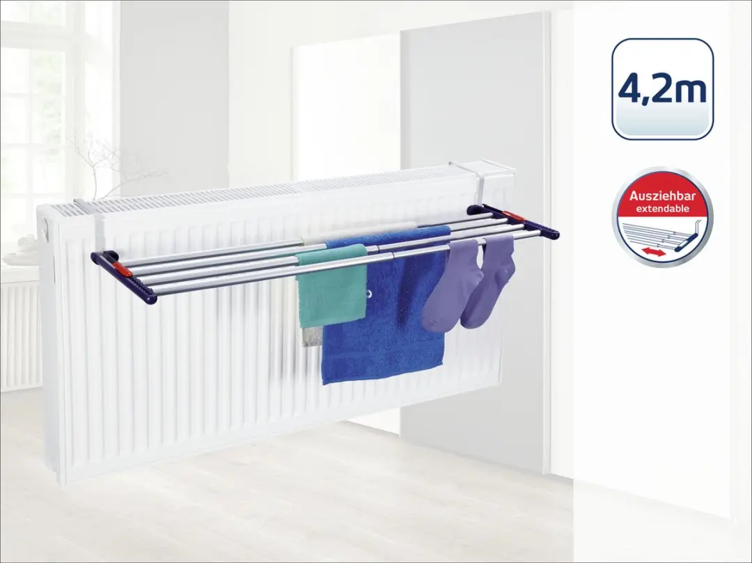 Leifheit Quartett 42 Hangdroogrek 4,2m - Blauw/Grijs