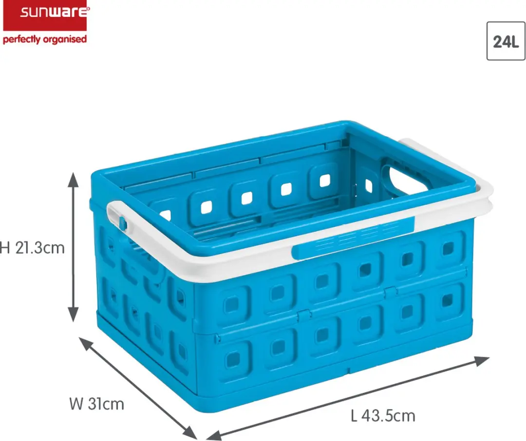 Sunware Square Vouwkrat 24L - 43,5x31x21,3cm Blauw