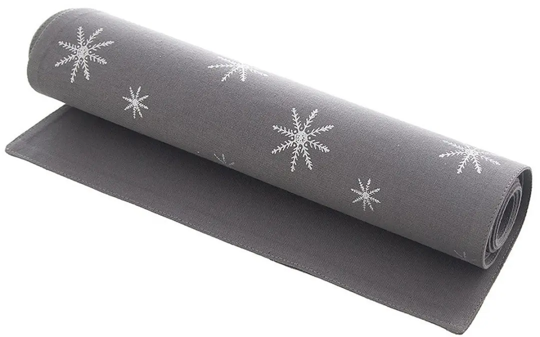 Orion PŁATEK Tafelkleed 130x32cm - Grijs Sneeuwvlokmotief - afbeelding 6 van 6
