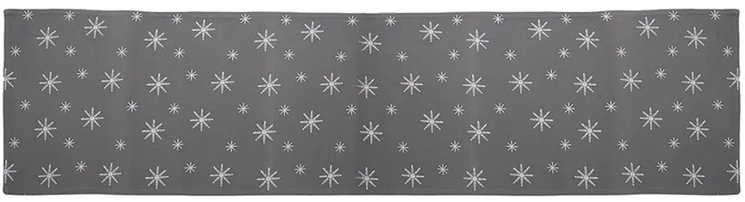 Orion PŁATEK Tafelkleed 130x32cm - Grijs Sneeuwvlokmotief