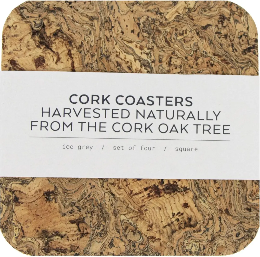 Liga Natural Cork Onderzetter Vierkant - 4 Stuks
