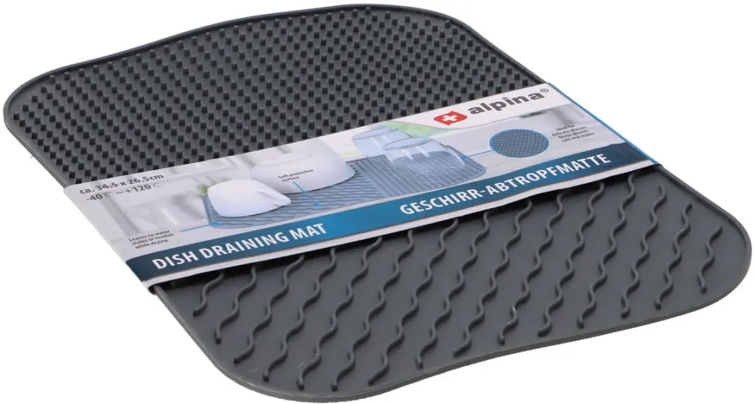 Alpina Afdruipmat Siliconen Grijs 34x26cm