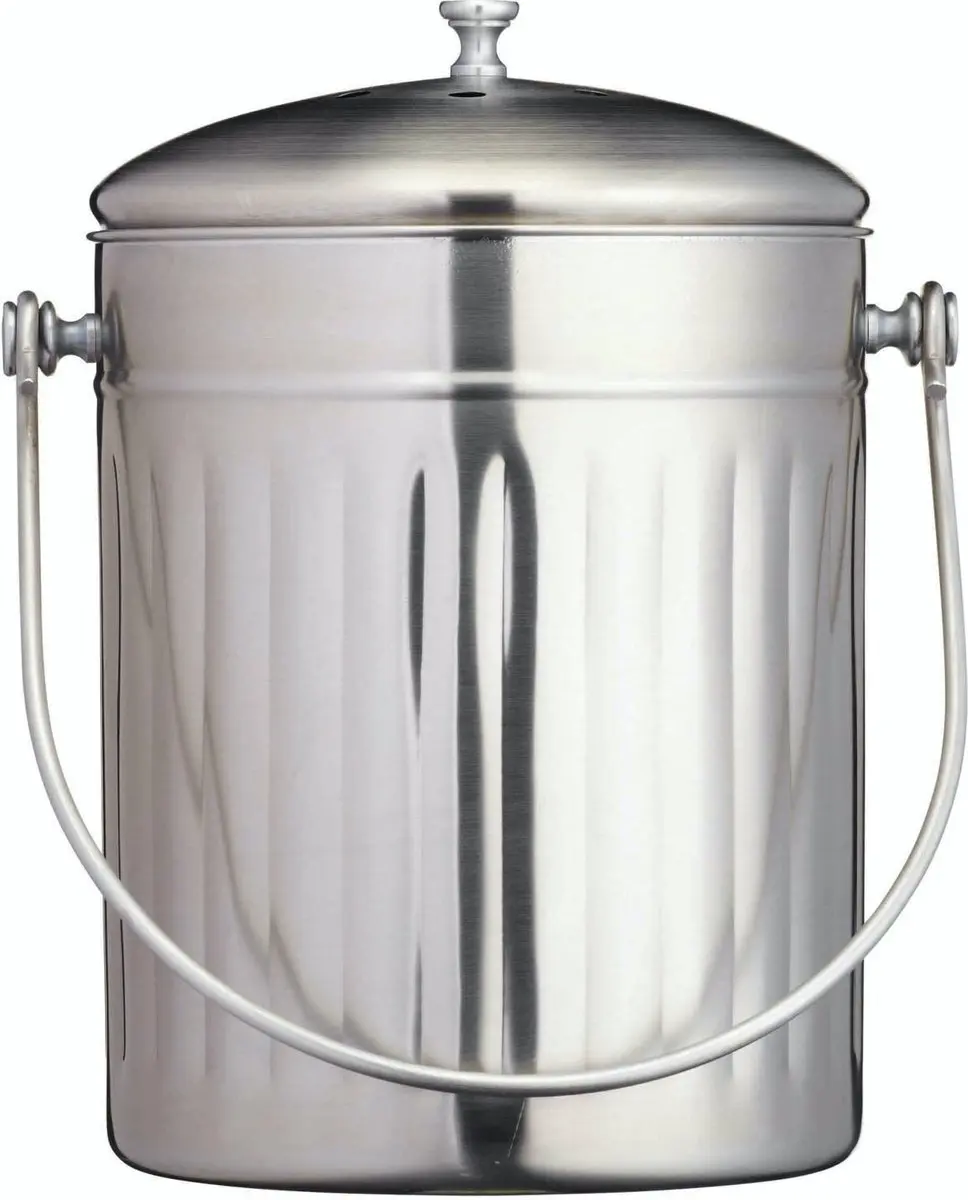 KitchenCraft Roestvrijstalen Keukencompostvat 3.78L