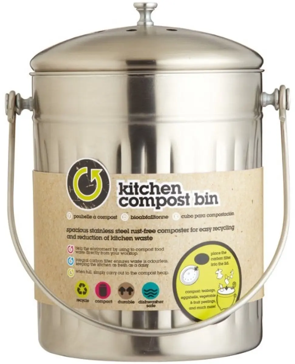 KitchenCraft Roestvrijstalen Keukencompostvat 3.78L - Mixed