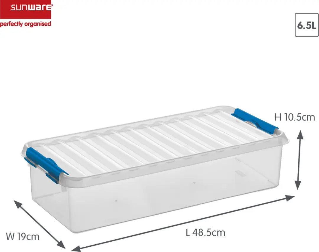 Sunware Q-line Opbergbox 6,5L - 48,5x19x10,5cm - Blauw