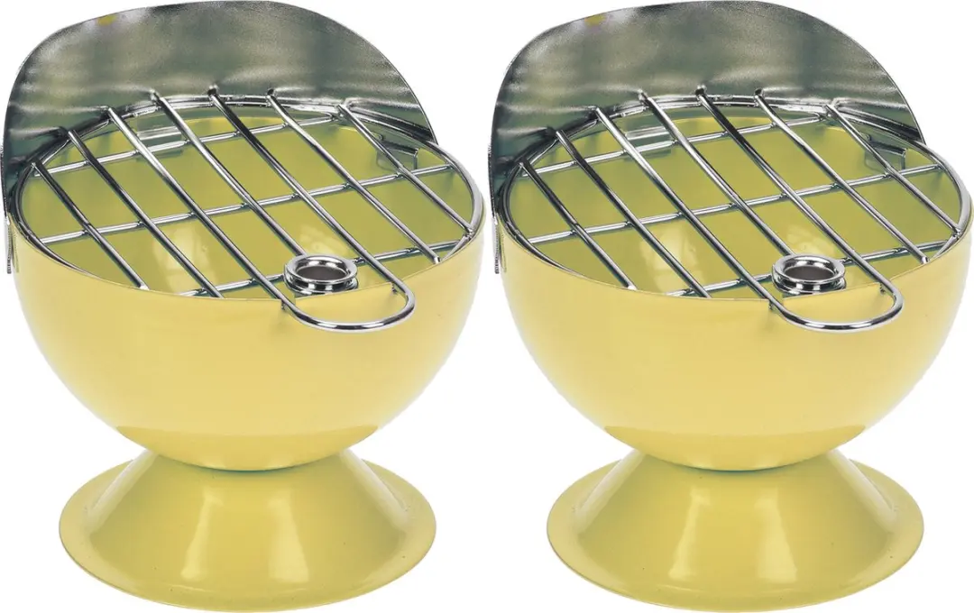 Excellent Houseware BBQ Asbakken - 2 Stuks - Geel