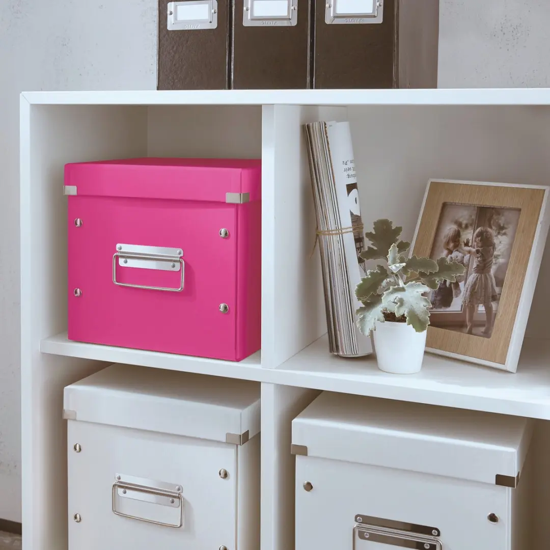 Leitz Wow Click & Store Kubus Roze - 32x31x36cm