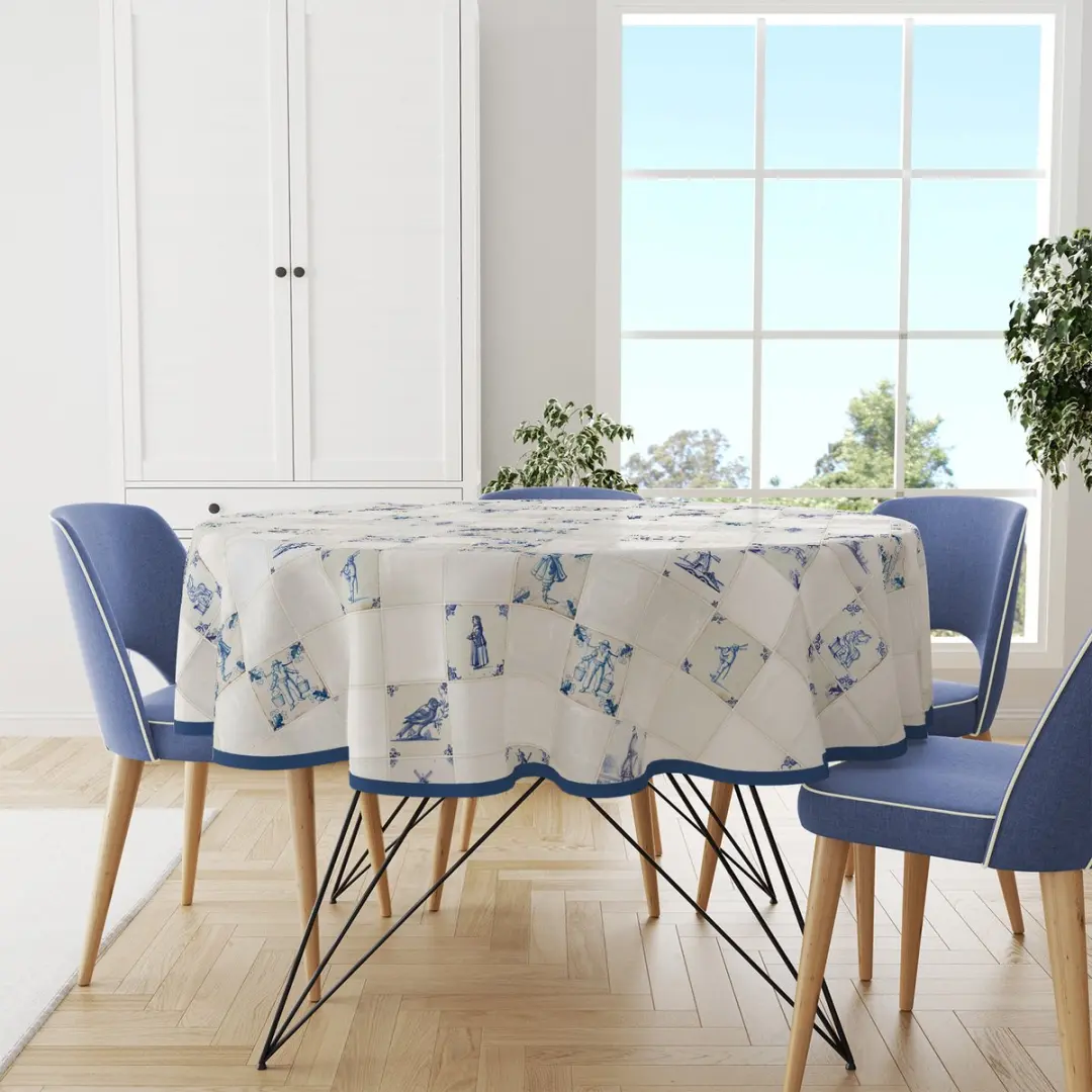 Wicotex Tafelzeil Rond 160cm - Blauw