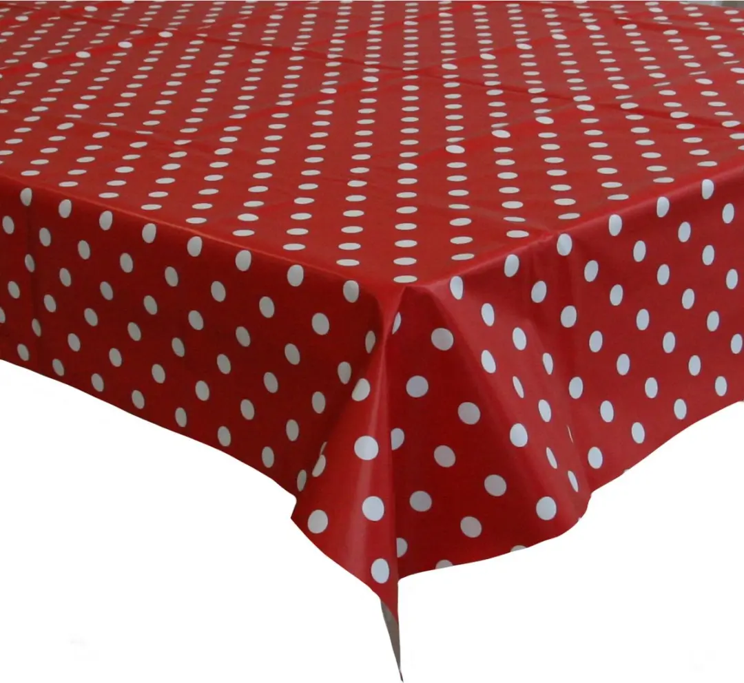 Bellatio Design Tafelzeil Rood met Witte Stippen 140x220cm