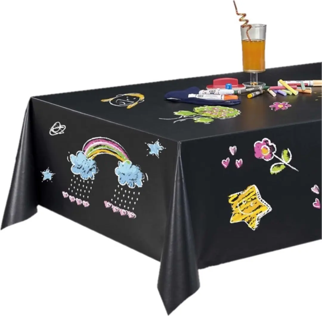 Bellatio Design Krijtzeil Tafelzeil 140x180cm - Zwart