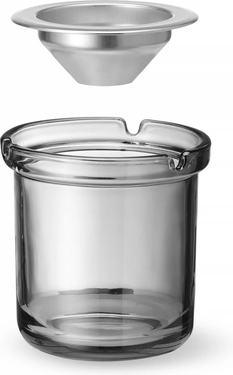 HENDI Asbak met trechter 440117 - Glas - Ø98x99mm - Grijs