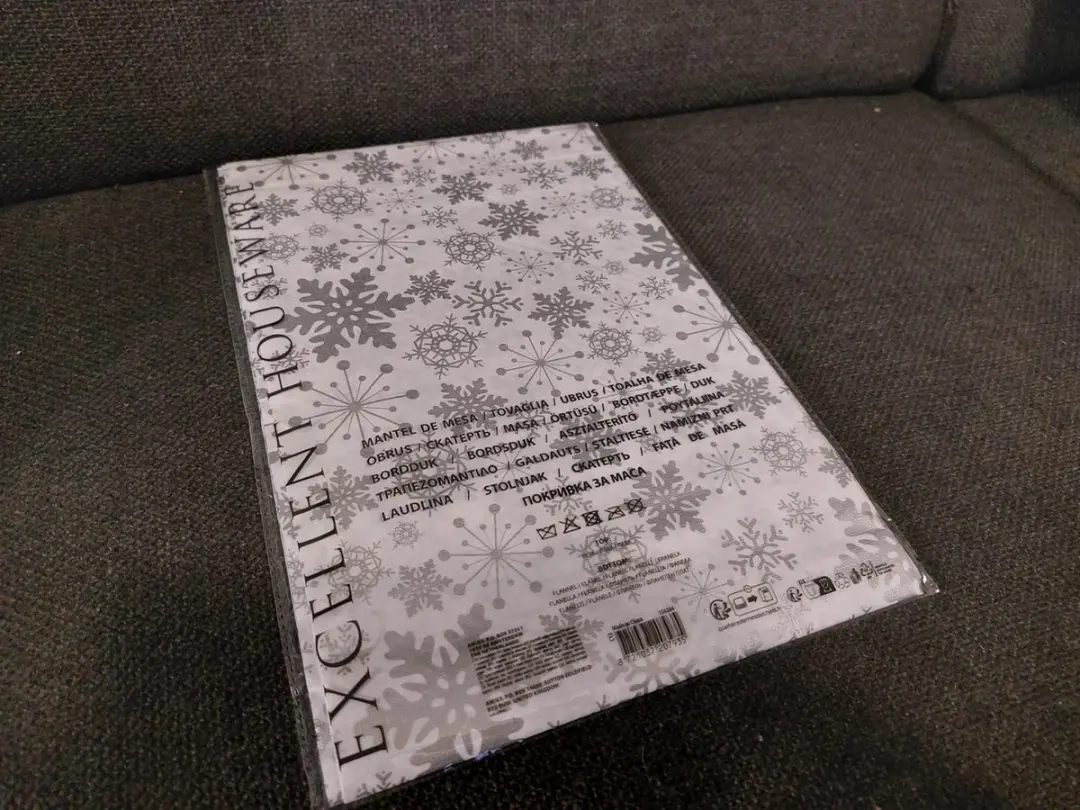 Excellent Houseware Kerst Tafelkleed 180x130cm - Wit/Zilver