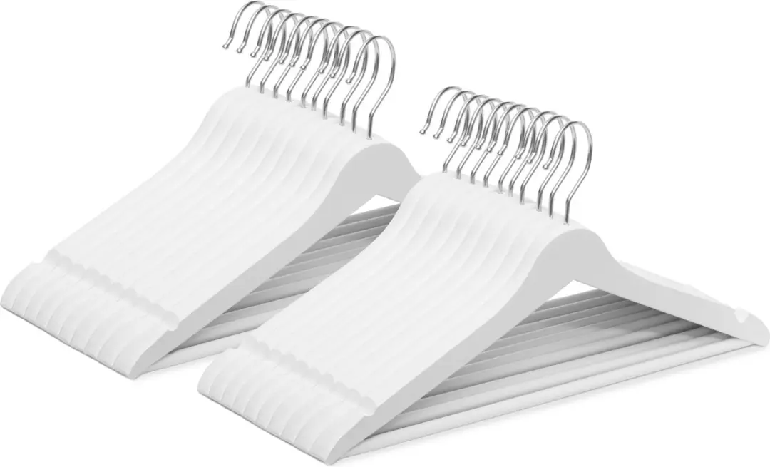 Wicotex Houten Kledinghangers 20 Stuks - Wit