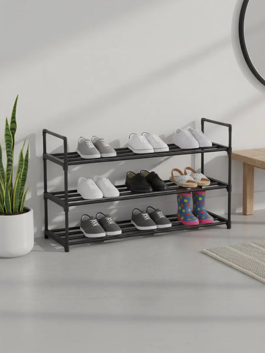 Songmics Schoenenrek LSA13BKV1 - 3 lagen - 15 paar - Zwart