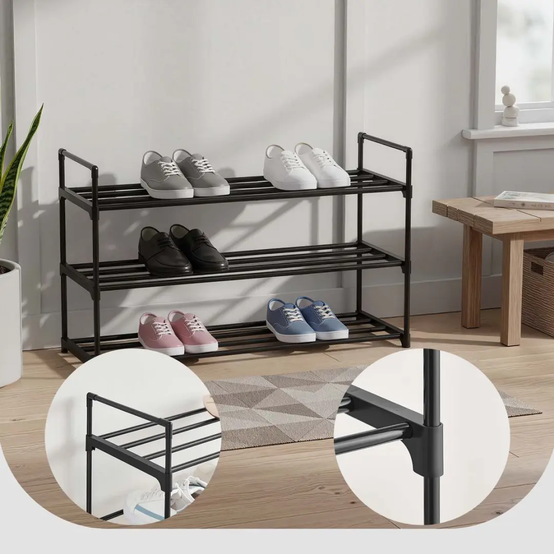 Songmics Schoenenrek LSA13BKV1 - 3 lagen - 15 paar - Zwart