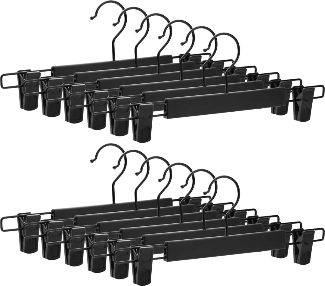 Songmics Kledinghangers Set 12 Stuks - 360° Draaibare Haak - Zwart - afbeelding 5 van 6