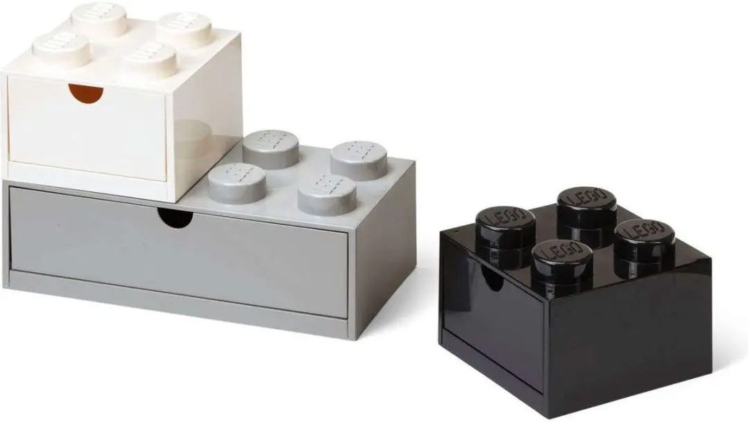 Opbergbox Bureaulade Brick Monochrome, Set van 3 Stuks