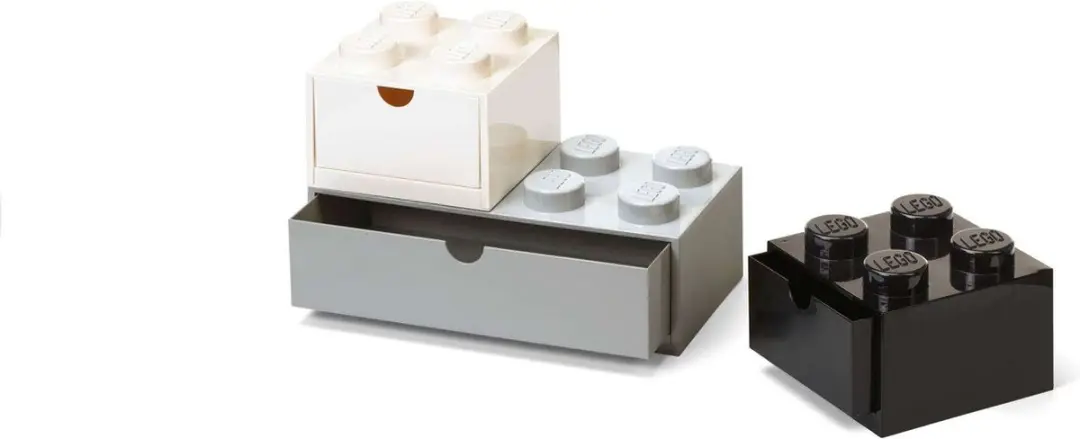 Opbergbox Bureaulade Brick Monochrome, Set van 3 Stuks - LEGO