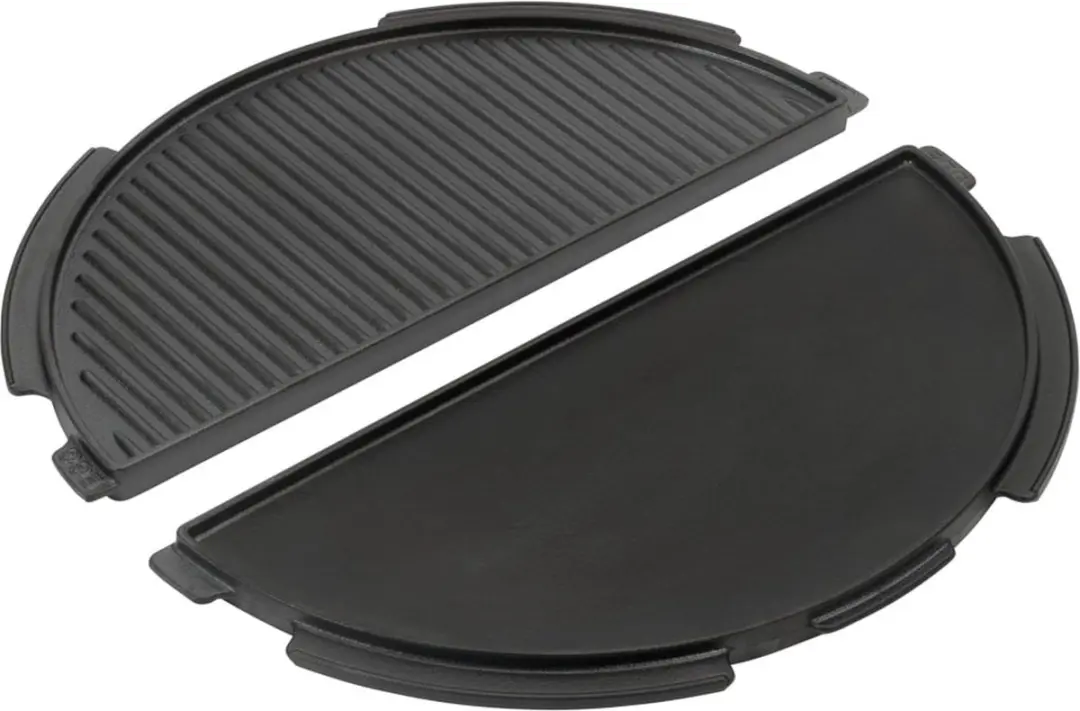 Big Green Egg Half Ronde Gietijzeren Bakplaat Plancha - Zwart