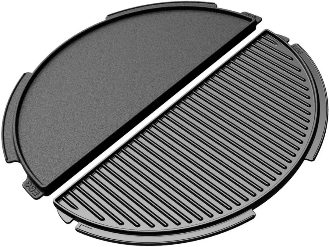 Big Green Egg Half Ronde Gietijzeren Bakplaat Plancha - Zwart
