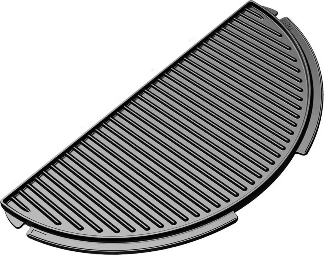 Big Green Egg Half Ronde Gietijzeren Bakplaat Plancha - Zwart