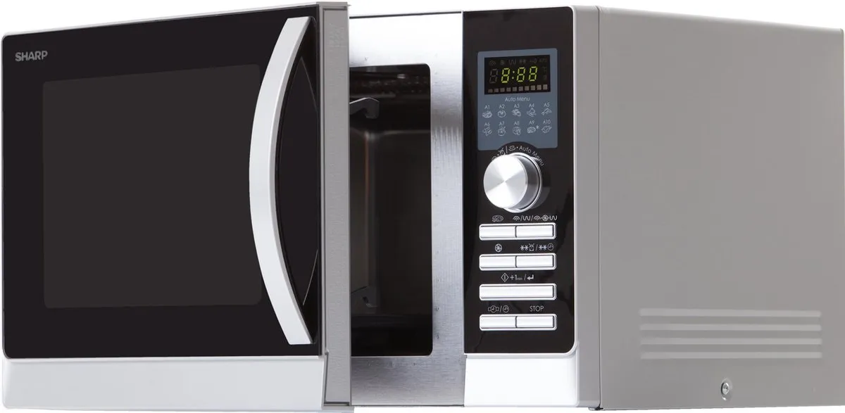 Sharp R843INW Combi-magnetron 900W - Zilver
