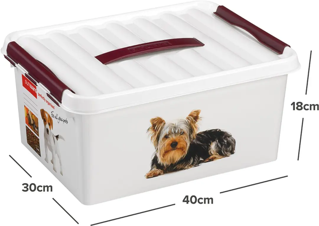Sunware Q-line Huisdieren Opbergbox 15L - 40x30x18cm - Bordeaux