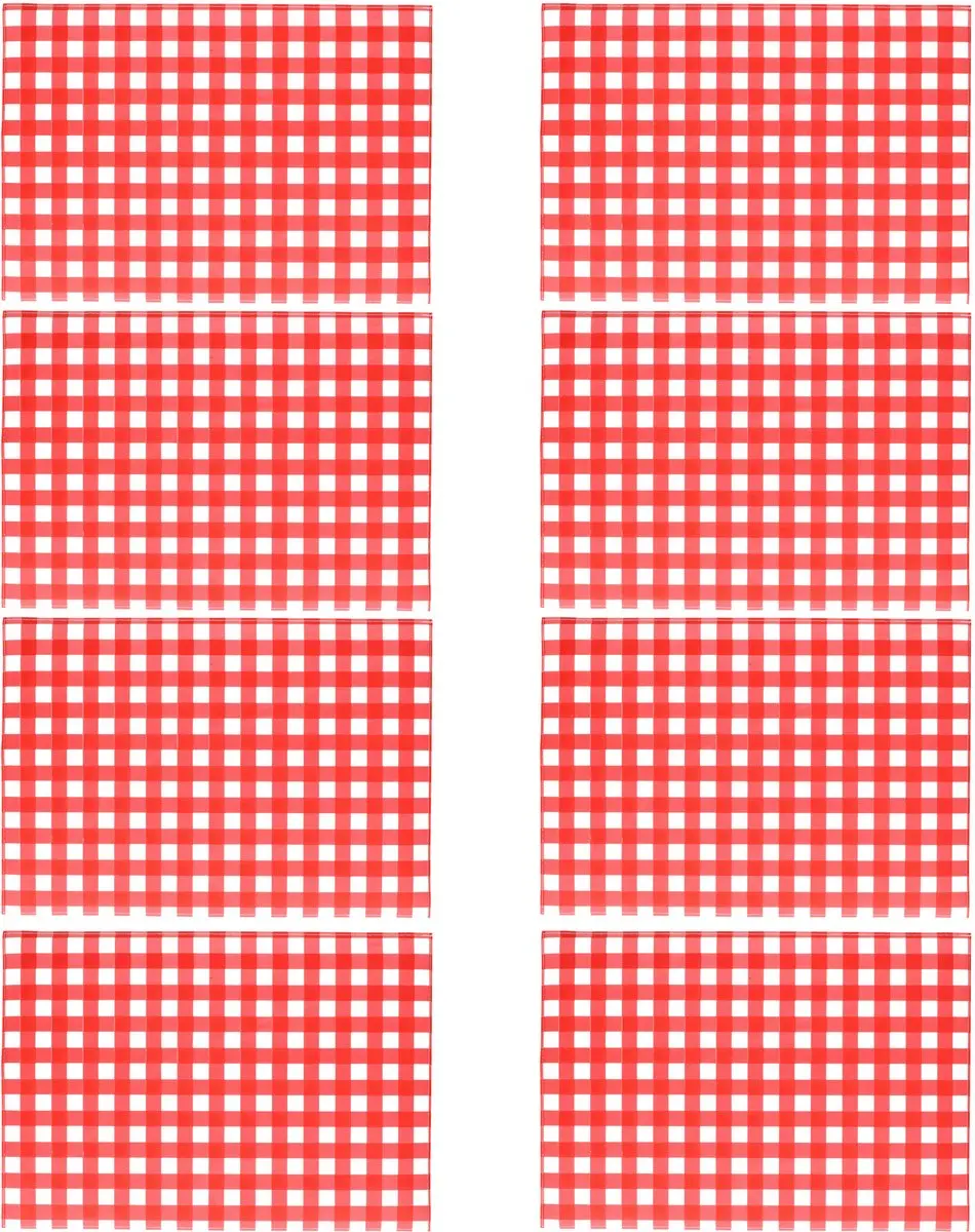 Bellatio Design Tafel Placemats Bistro Rood/Wit 8 Stuks