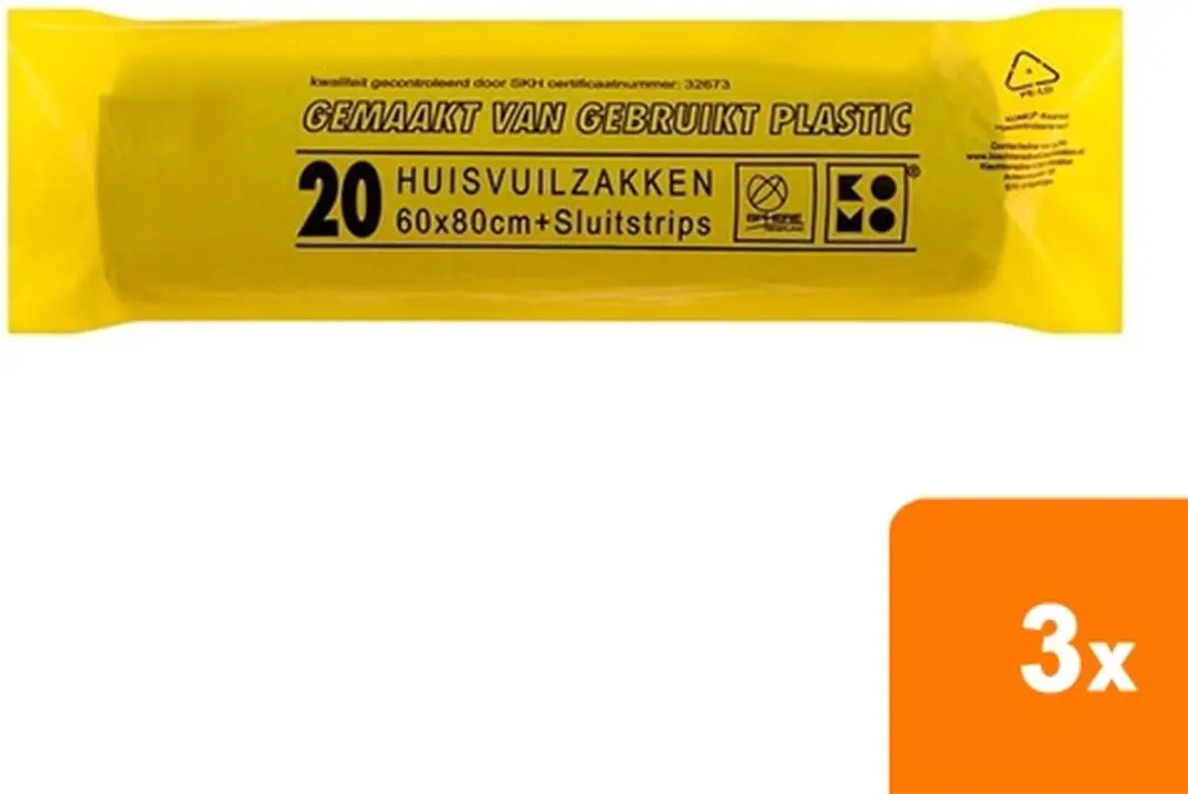 KOMO Huisvuilniszakken 60L - 60 Stuks (3x20)
