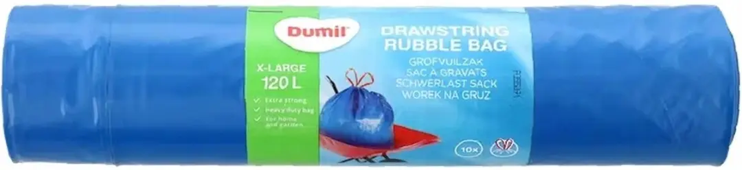 Dumil Vuilniszakken XL 120L - 10 Rollen Lichtblauw