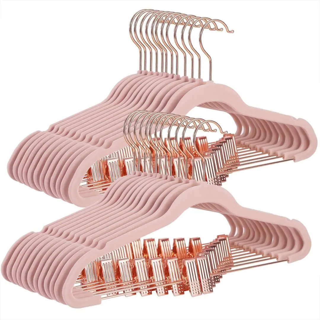 Songmics Kleerhangers Lichtroze - 24 Stuks