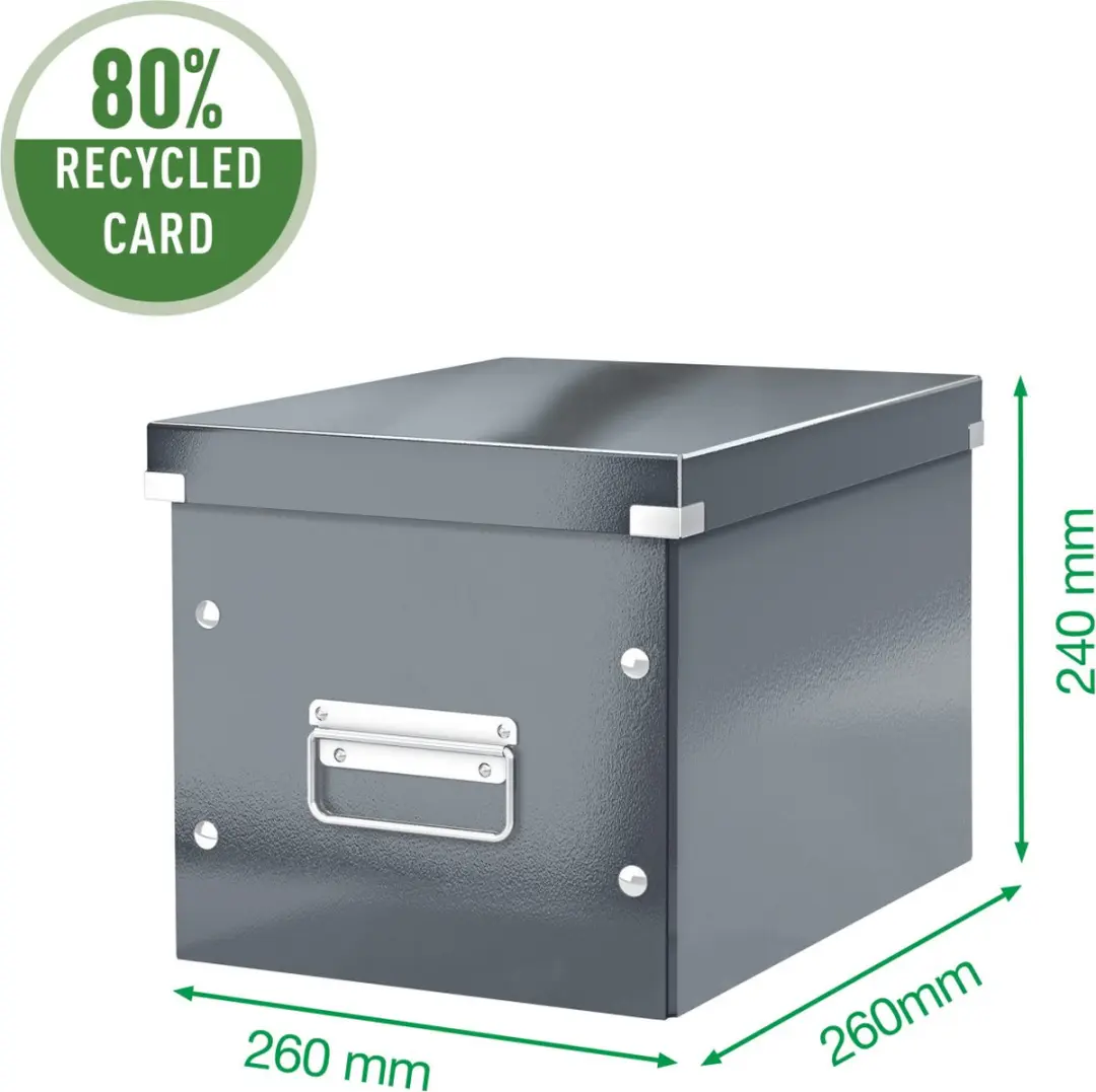 Leitz Wow Click & Store Kubus Opbergdoos 13L - 26x24x26cm Zwart