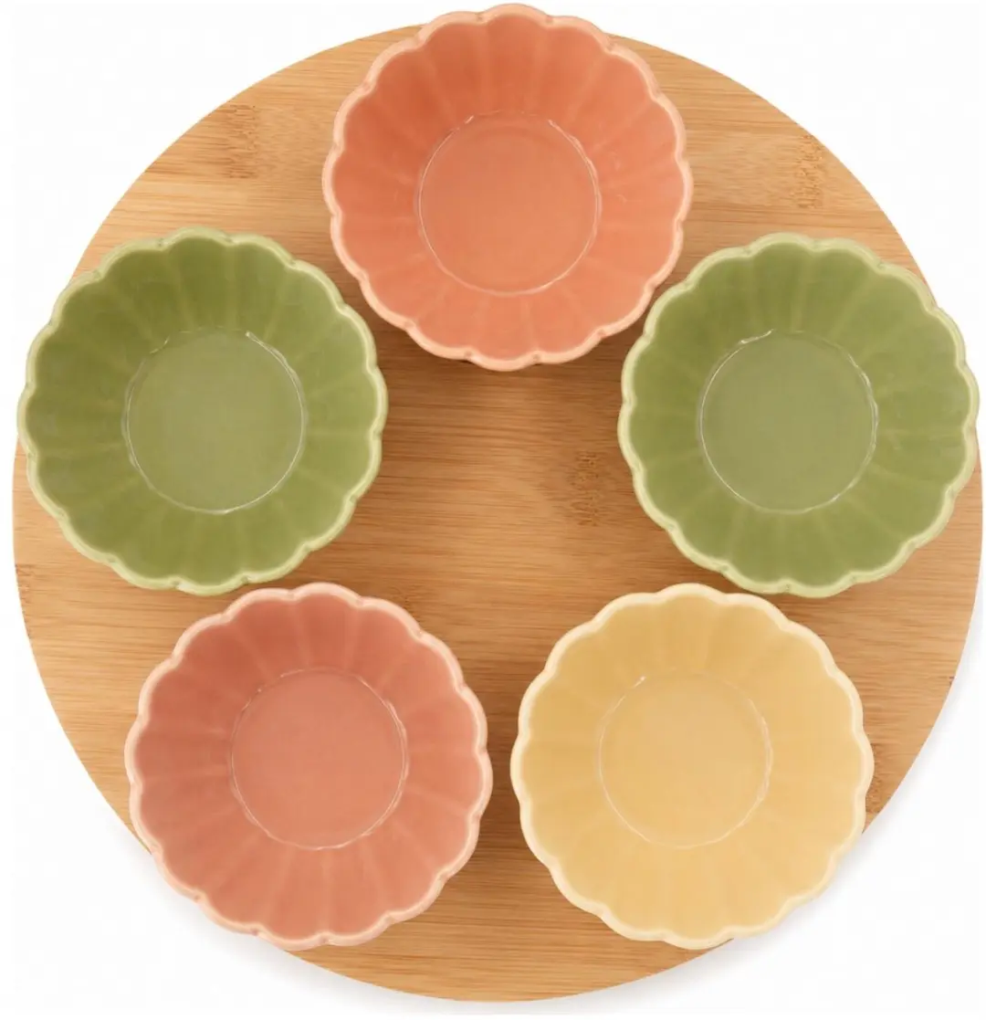 Excellent Houseware Borrelplank Bamboe 27cm - 5 Schaaltjes