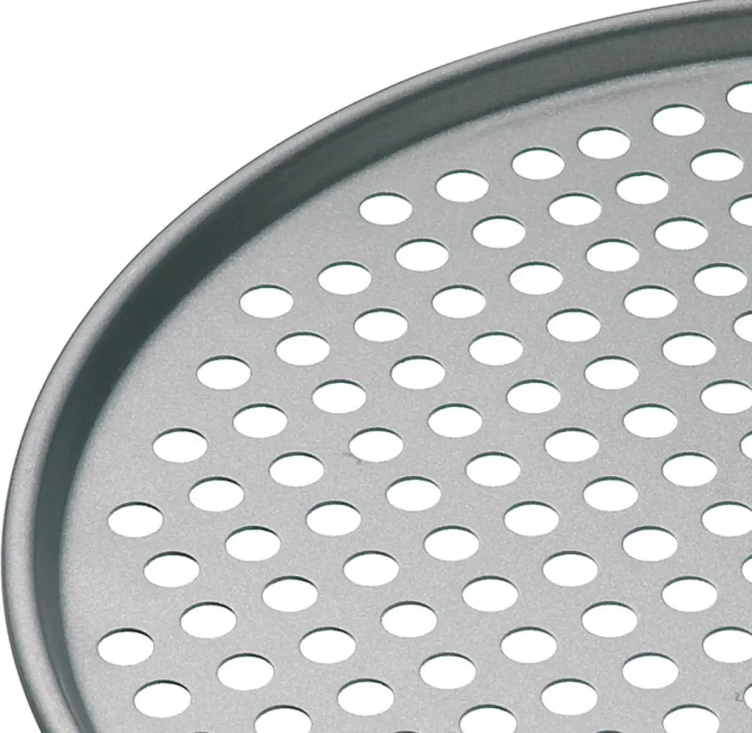 MasterClass Geperforeerde Pizza Tray 32cm - Koolstofstaal - Zwart