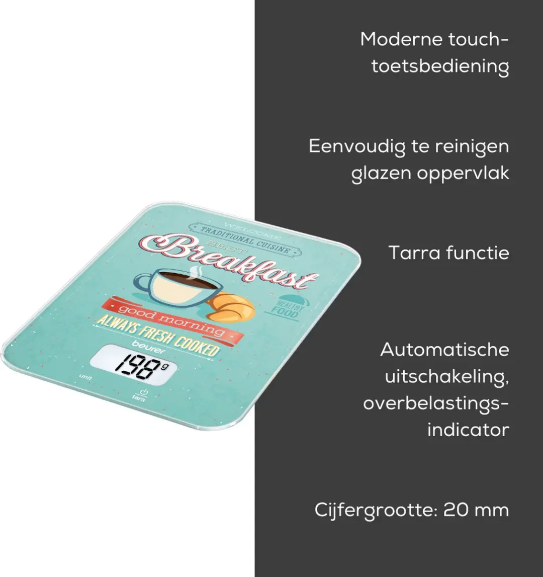 Beurer KS 19 Digitale Keukenweegschaal 5kg - Breakfast