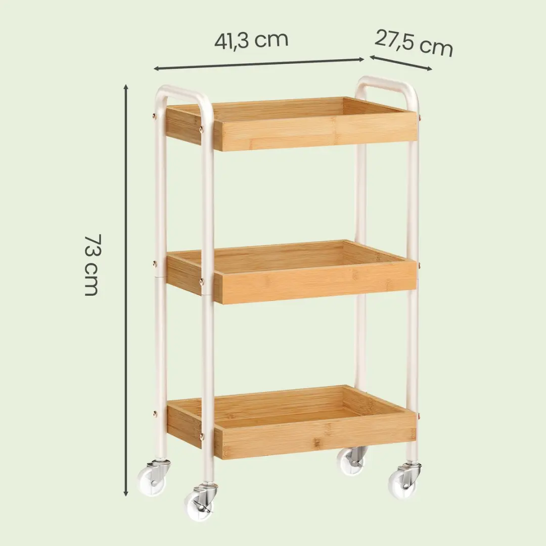 Songmics Serveerwagen met Handgrepen Beige