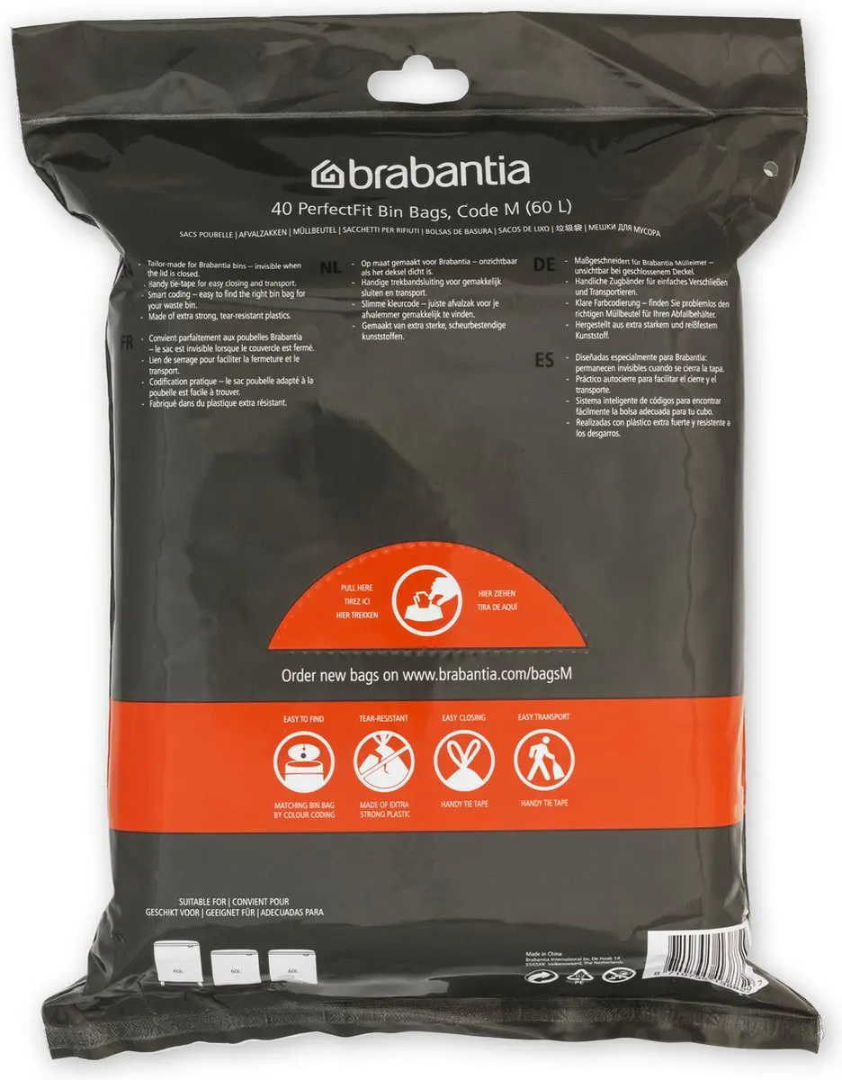 Brabantia PerfectFit Vuilniszakken 60L - 40 Stuks