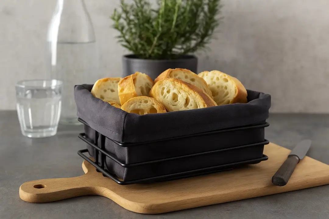 Cookinglife Broodmandje Zwart Metaal 23x22x12cm